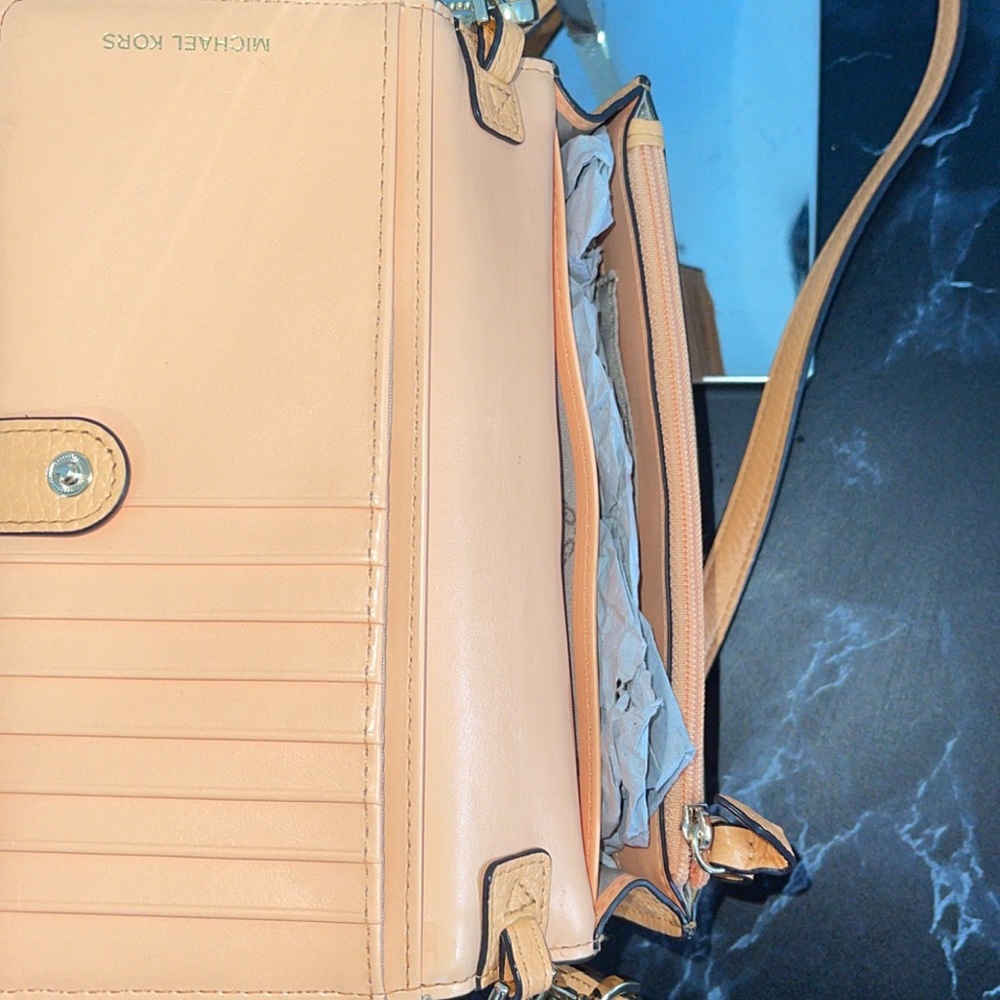 MICHAEL MICHAEL KORS Jet Set Charm Small Phone Crossbody Light Orange AUTHENTIC - Picture 7 of 11